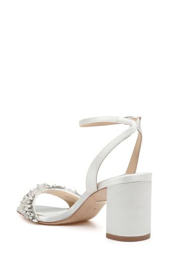 Badgley Mischka Women's CLARA Heeled Sandal, SOFT WHITE, 6.5