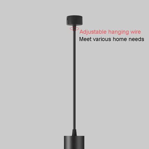 Jadssox Black LED Pendant Light Minimalist Ceiling Hanging Spotlight, Kitchen Island Accent Spot Lighting Fixture, Dining Table Bedroom Bedside Suspended Lamps with Tube Shade