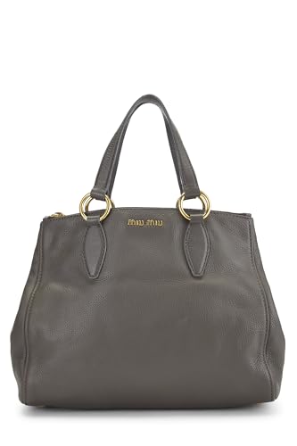 Miu Miu, Pre-Loved Grey Leather Handbag, Grey