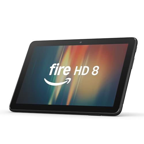 New Amazon Fire HD 8 tablet, 8” HD Display, 3GB memory, 32GB, designed for portable entertainment, Black, (2024 release)