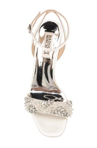 Badgley Mischka Women's CLARA Heeled Sandal, SOFT WHITE, 6.5