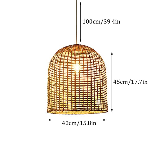 NZDY Japanese Hand-Woven Lantern Shape Bamboo Pendant Lighting, Southeast Asian Style Inn Decoration Rattan Chandelier, Chinese-Style Simple Hanging Lamps,Lighting Device