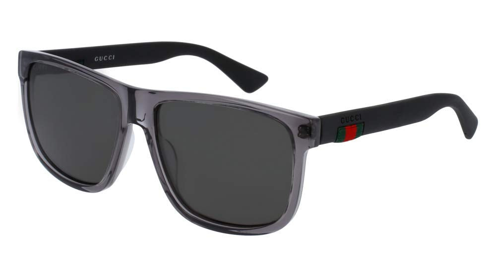 Gucci GG0010S 004 58M Grey/Black/Grey Polarized Square Sunglasses For Men + BUNDLE with Designer iWear Eyewear Kit