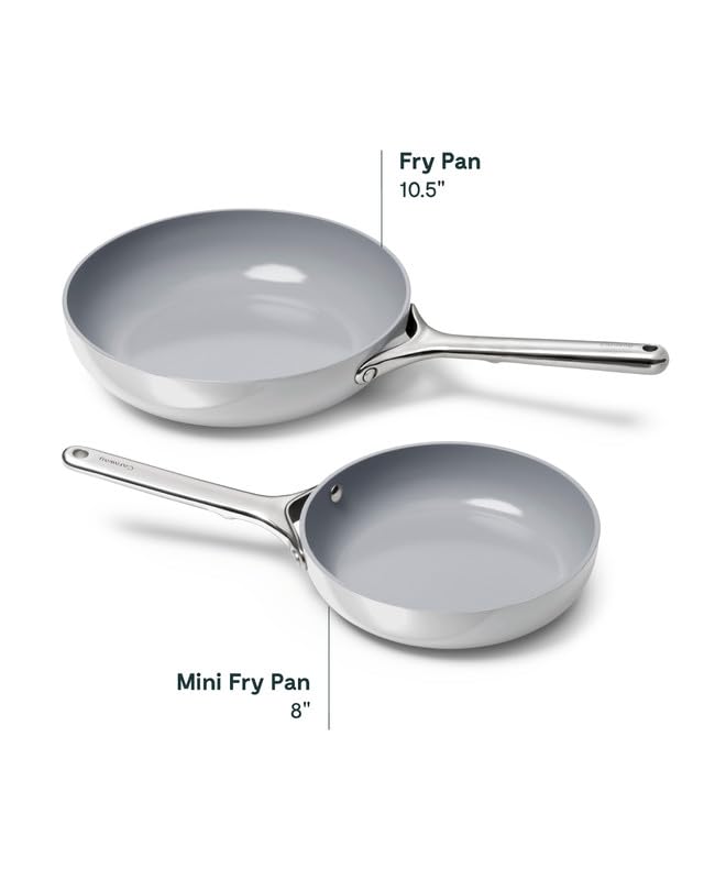 Caraway Nonstick Ceramic Mini Fry Pan (1.05 qt, 8") - Non Toxic, PTFE & PFOA Free - Oven Safe & Compatible with All Stovetops (Gas, Electric & Induction) - Gray