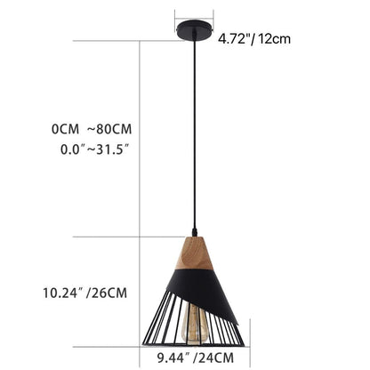 Mxsaoud Modern Black Pendant Light Over Kitchen Island, Adjustable Wood Hanging Light Fixture,Industrial Pendant Lighting for Dining Room,Living Room,Bedroom,Hallway,Kitchen,Bar