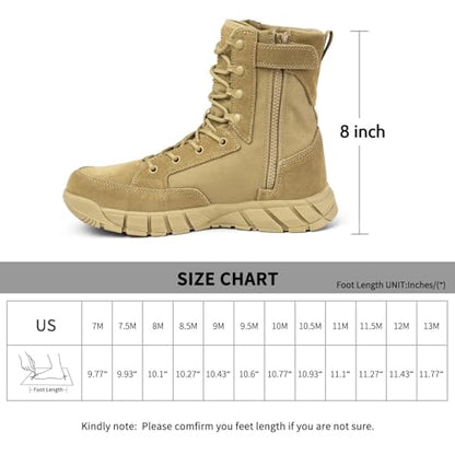 FREE SOLDIER Waterproof Hiking Work Boots Men's Tactical Boots 6 Inches Lightweight Military Boots Breathable Desert Boots(Sand 11.5)