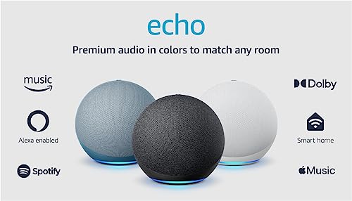 Amazon Echo (newest model), With premium sound, smart home hub, and Alexa, Charcoal