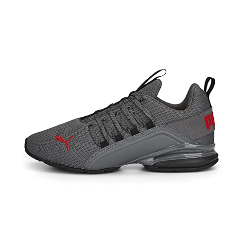 PUMA Mens Axelion Cross Trainer, REFRESH PUMA Mens Black-Cool Dark Gray-REFRESH PUMA Mens Red, 10.5