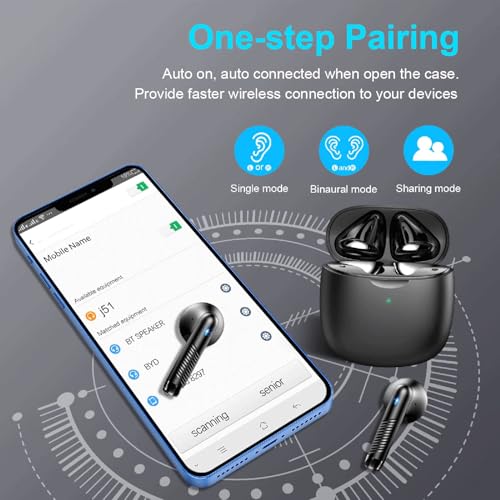 Wireless Earbuds, Bluetooth 5.4 Earbuds Stereo Bass, Bluetooth Headphones in Ear Noise Cancelling Mic, Sports Earphones IP7 Waterproof, 32H Playtime USB C Mini Charging Case Ear Buds for Android iOS