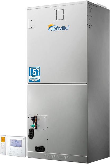 Senville 5 Ton Central Air Conditioner Heat Pump Split System, 55,000 BTU, Inverter, Variable Speed, 10KW AUX, 208/230V