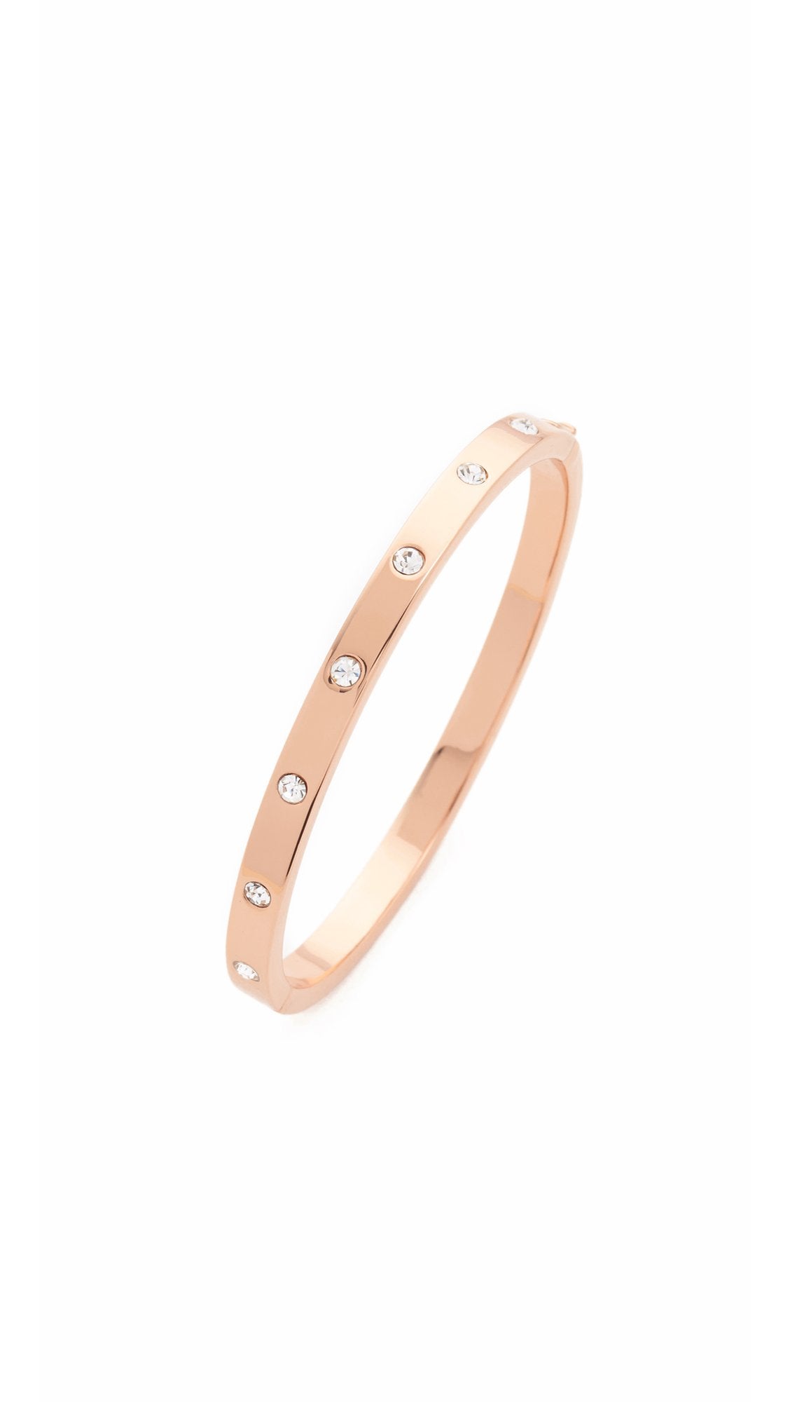 kate spade new york Set In Stone Stone Hinged Clear/Rose Gold Bangle Bracelet