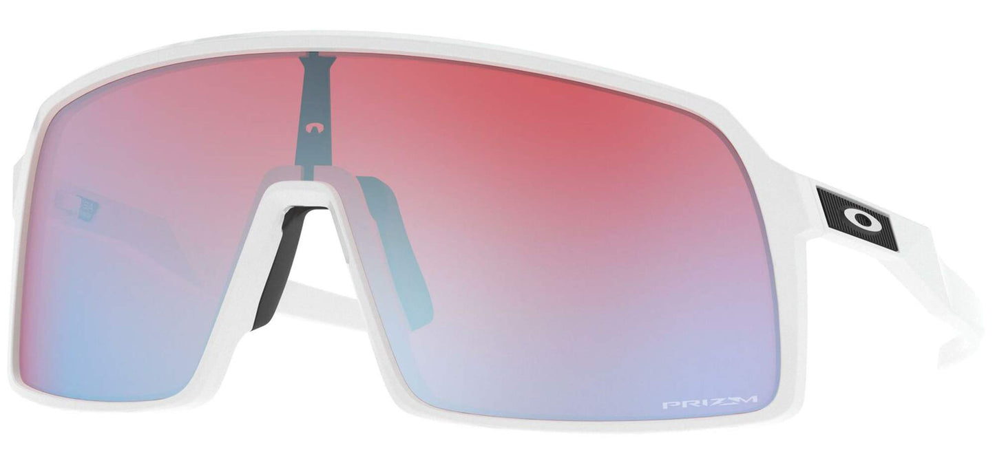 Oakley Men's Oo9406 Sutro Rectangular Sunglasses, Polished White/Prizm Snow Sapphire Iridium, 37 mm