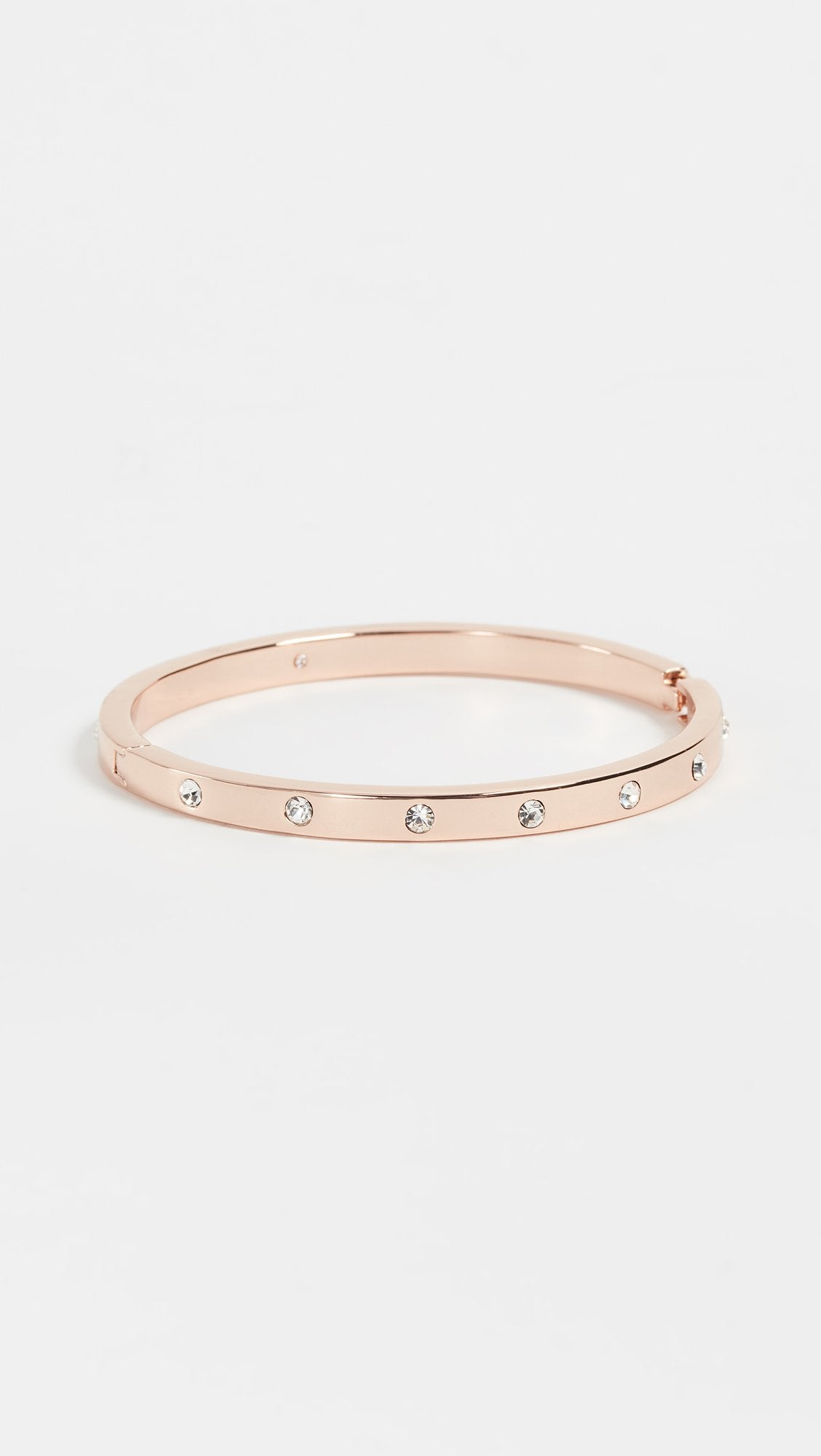 kate spade new york Set In Stone Stone Hinged Clear/Rose Gold Bangle Bracelet