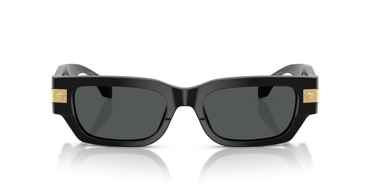 Versace Man Sunglasses Black Frame, Dark Grey Lenses, 53MM