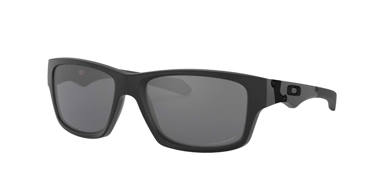 Oakley Men's 0OO9135 Jupiter Squared Rectangular Sunglasses, Matte Black/Black Iridium Polarized, 56 mm