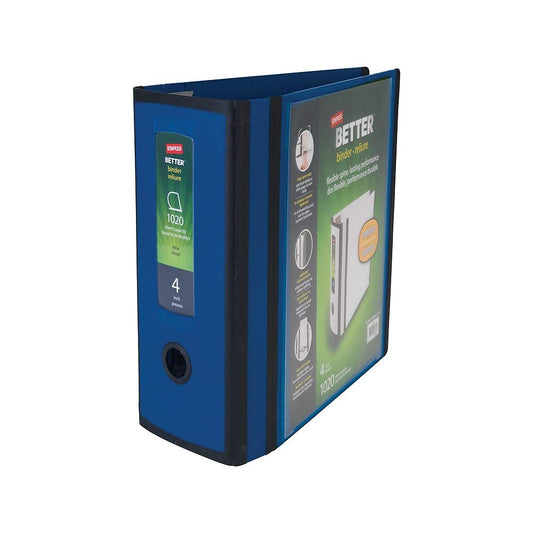 Staples 1618290 Better 4-Inch 3 Ring View Binder Blue