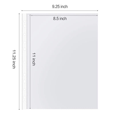 Sheet Protectors, HERKKA 500 Pack Upgrade Clear Plastic Page Protectors Sheet Reinforced 11-Hole Fit for 3 Ring Binder Fits Standard 8.5 x 11 Paper, 9.25 x 11.25 Top Loaded, Non-Acid