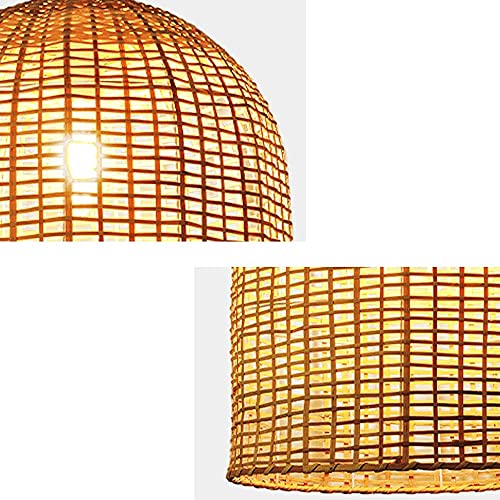 NZDY Japanese Hand-Woven Lantern Shape Bamboo Pendant Lighting, Southeast Asian Style Inn Decoration Rattan Chandelier, Chinese-Style Simple Hanging Lamps,Lighting Device