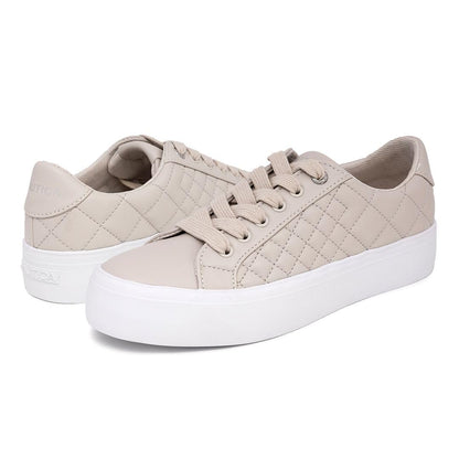 Nautica Women Fashion Sneaker Platform Lace-Up Tennis Casual Shoes for Ladies-Nachez-Bone-Size 7.5