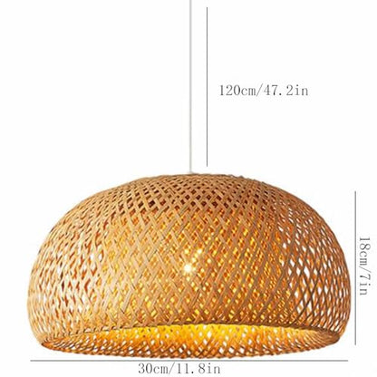 STVDEDG Bamboo Straw Hat Pendant Light Chinese Pastoral Style Chandelier Shades Industrial Single Head Retro Hanging Lamp Nordic Minimalist Indoor Lampshade for Kitchen, Bedroom, Dining, Living Room