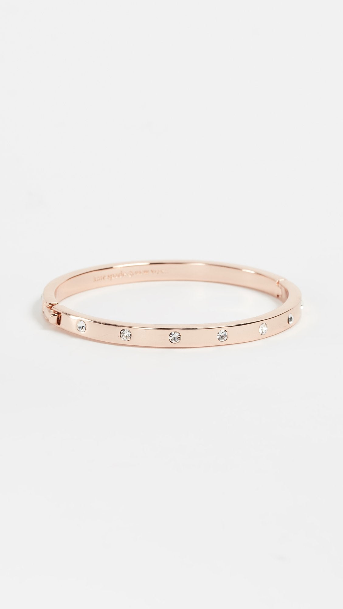 kate spade new york Set In Stone Stone Hinged Clear/Rose Gold Bangle Bracelet