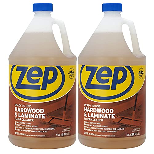 Zep Hardwood and Laminate Floor Cleaner - 1 Gallon (Pack of 2) ECZUHLF1282 - Cleans Spots, Stains, and Scuffs. Restores Shine on Hardwood, Laminate, Cabinet Doors, Crown Molding, and More