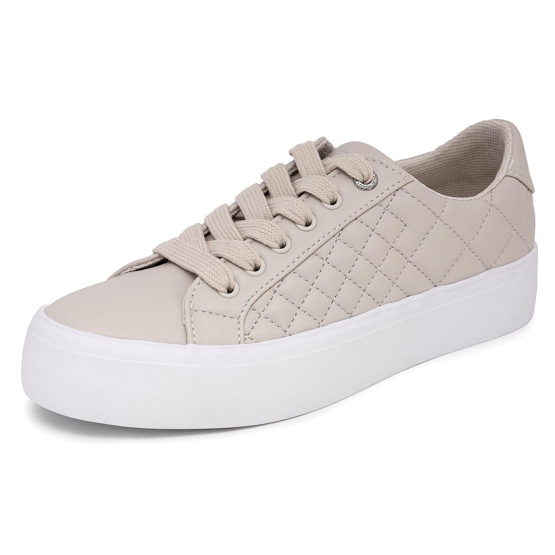 Nautica Women Fashion Sneaker Platform Lace-Up Tennis Casual Shoes for Ladies-Nachez-Bone-Size 7.5