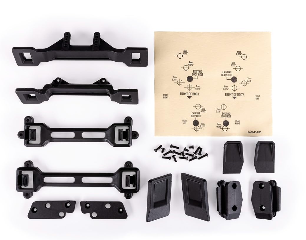 Body conversion kit, Slash 2WD (includes front & rear body mounts, latches, hardware) (for clipless mounting