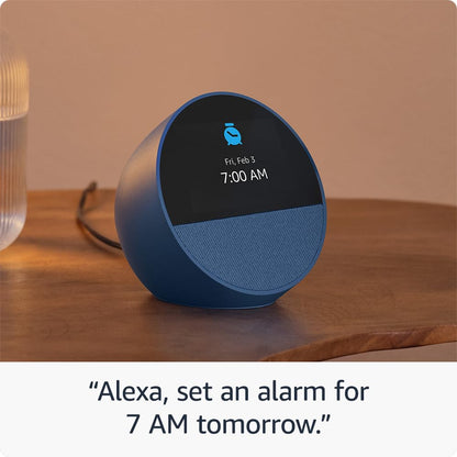 Amazon Echo Spot (2024 release), Smart alarm clock with vibrant sound + Alexa, Black