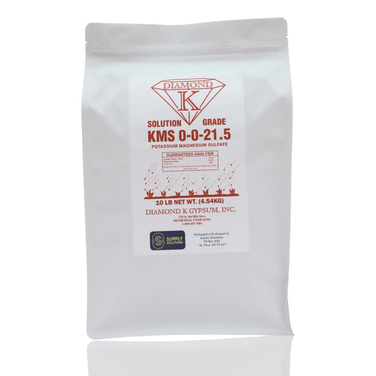 KMS 0-0-21.5 (Potassium Magnesium Sulfate) Fertilizer - Plant Food - The Best for Low Magnesium Soils Prone to Nutrient Loss - Ideal for Lawns, Garden, Vegetable, and Fruit Crops (10 Pounds)