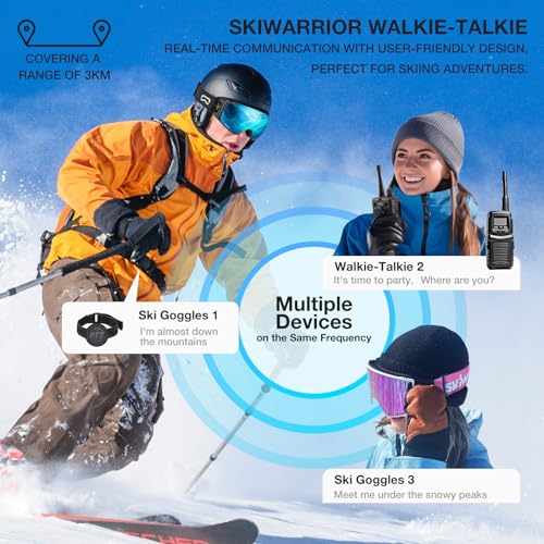 SKIWARRIOR G02 Smart Ski Goggles With Interchangeable Magnetic Lenses,Snow Goggles Walkie-Talkie Play Music Answer Call