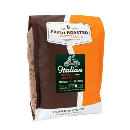 Fresh Roasted Coffee, Italian Roast, 5 lb (80 oz), Dark, Kosher, Whole Bean