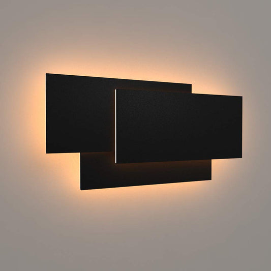 Ralbay 15.75”/36W LED Modern Wall Sconce Indoor Matte Black Wall Mount Light for Living Room Bedroom Staircase Hallway Warm White 3000K