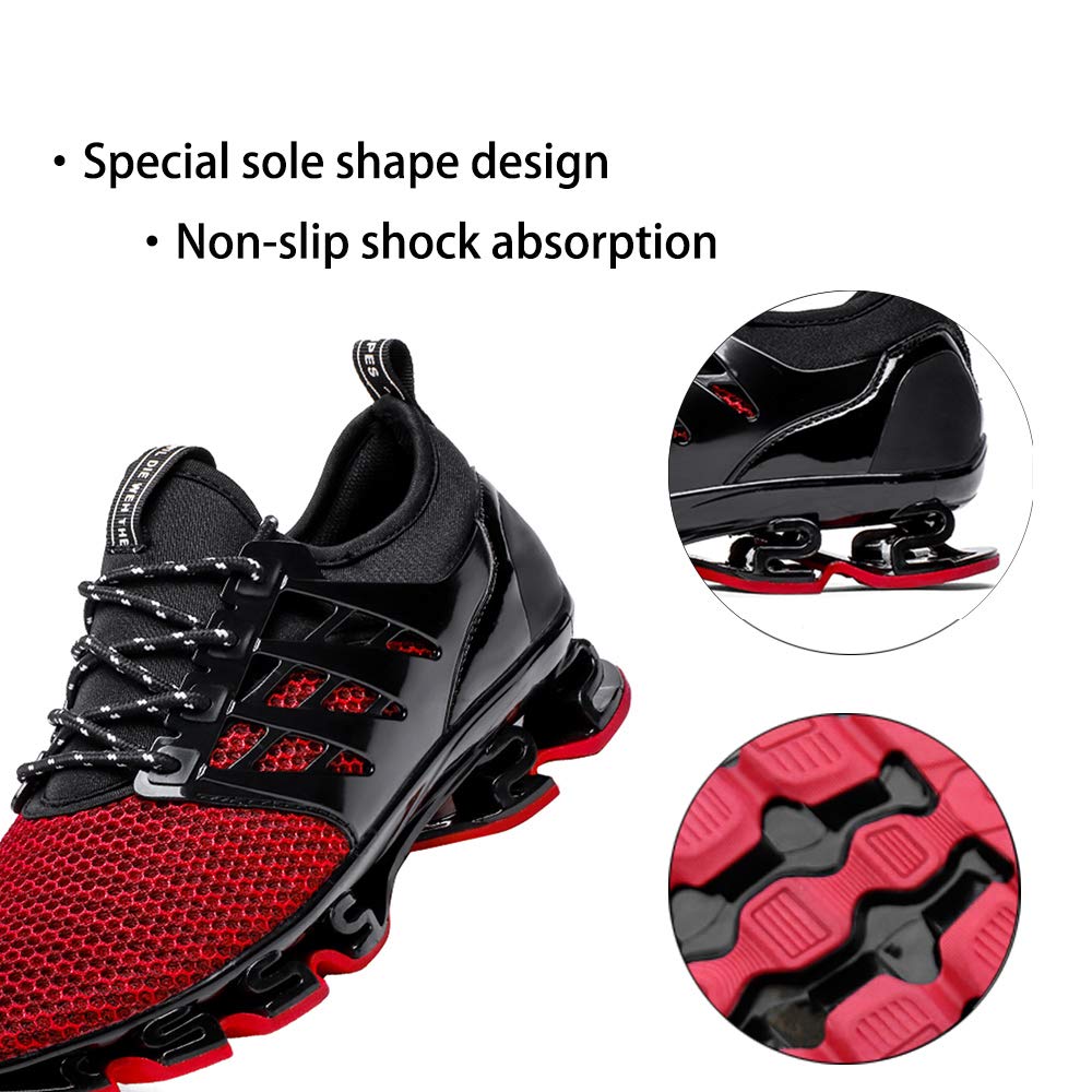 SKDOIUL Men red Tennis Shoes Man Sport Shose Big Children Boys Sneakers mesh Breathable Youth Mens Fashion Casual Walking Shoes red Size 9.5