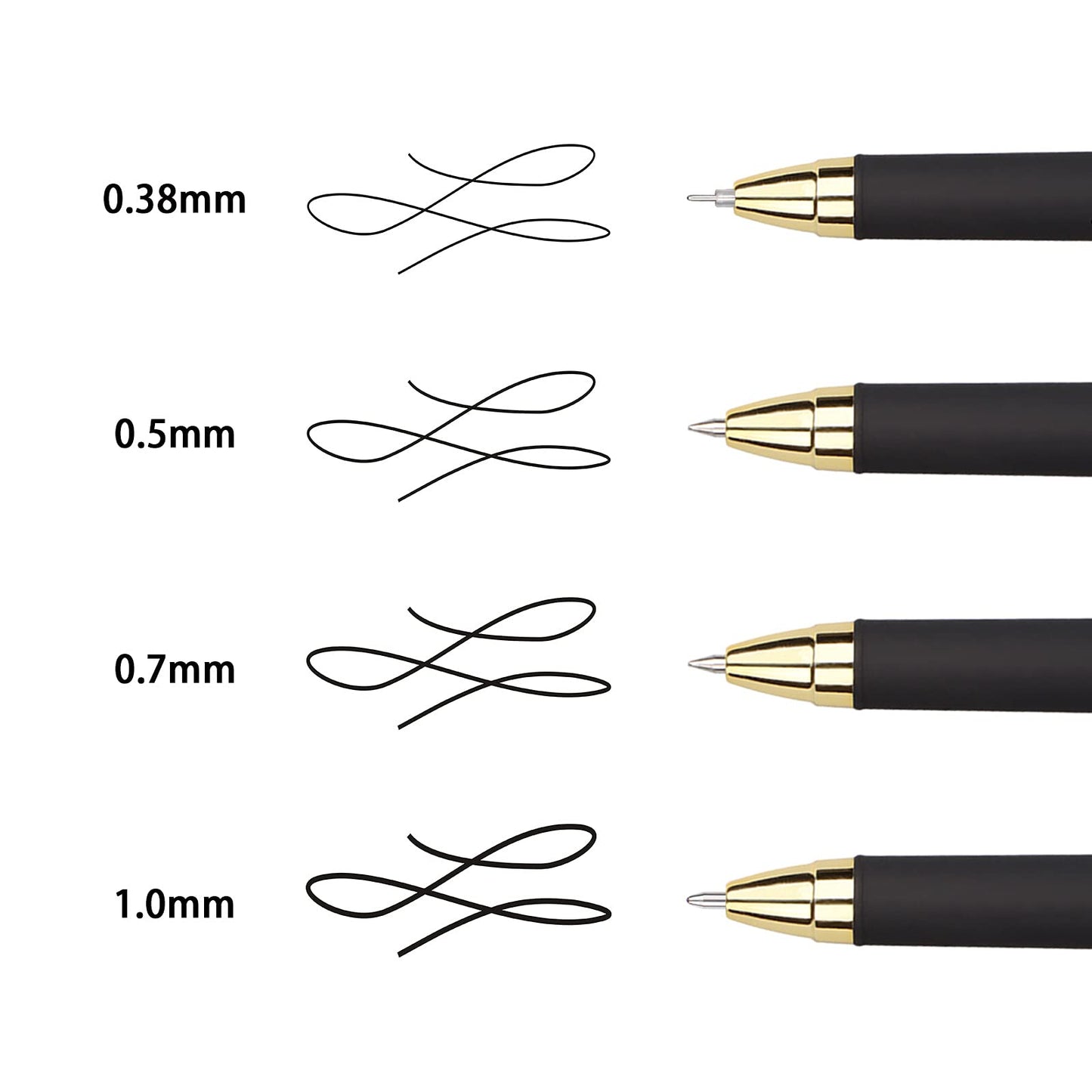 KAKA RABBIT Gel Ink Rollerball Stylus Pen - 18 Pack,1.0mm Gel Pen Bold Point,2 in 1 Capacitive Stylus Pen,Large Capacity Black Ink,Writing Smoothly for Office,Business,Gift,Metal Gold Clip