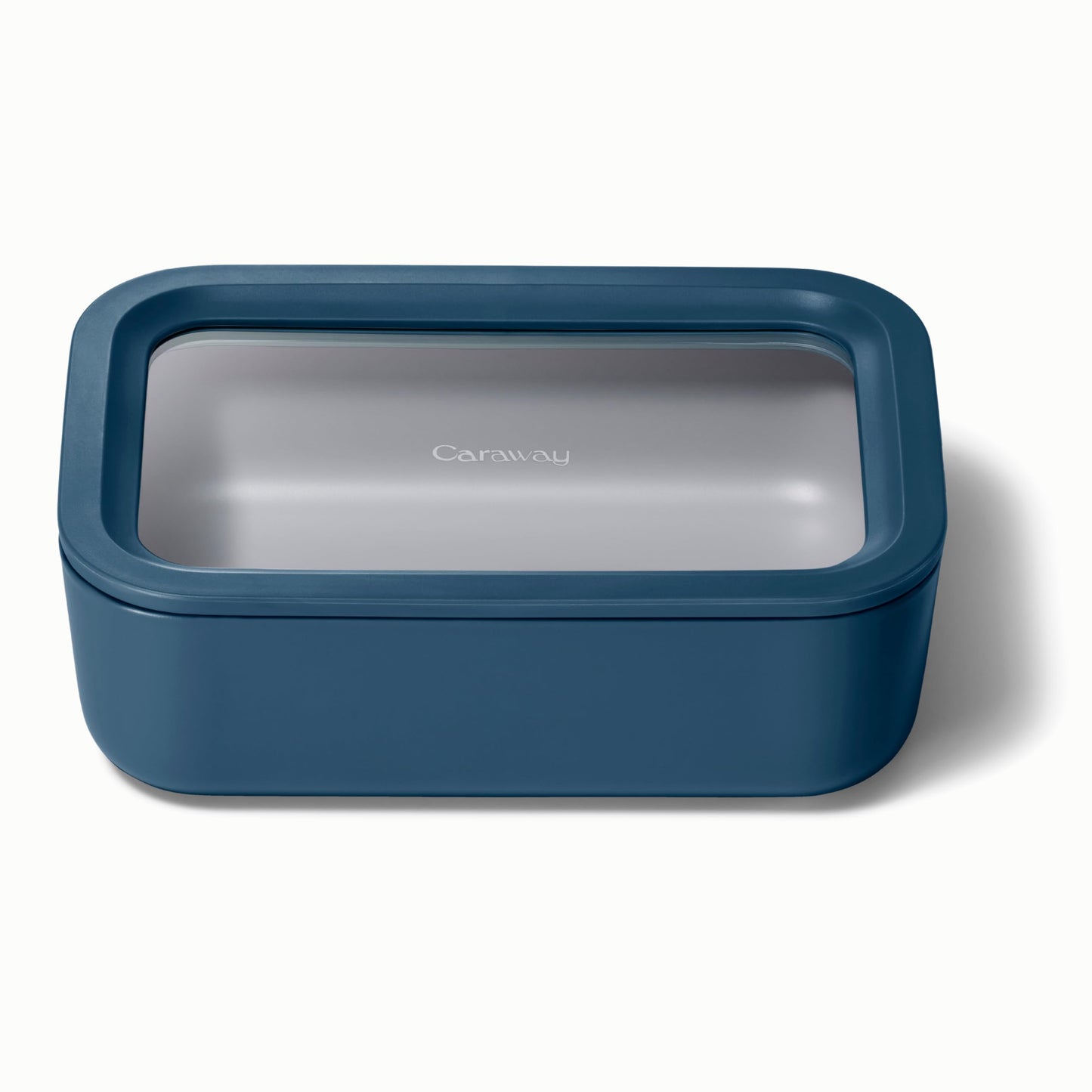 Caraway Glass Food Storage - 6.6 Cup Glass Container - Ceramic Coated Food Container - Non Toxic, Non Stick Lunch Box Container with Glass Lids. Dishwasher, Oven, & Microwave Safe - Navy