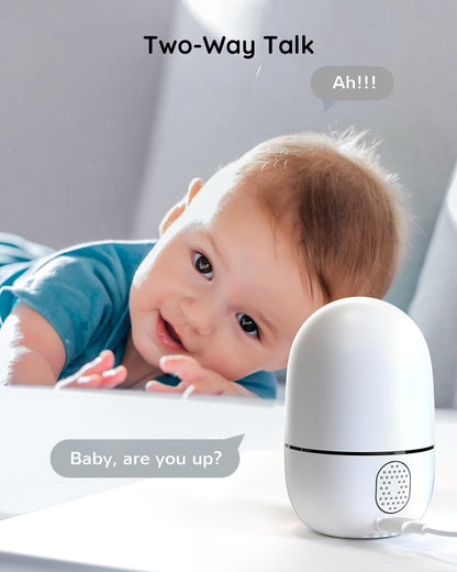 virtavo EggSentry Indoor Security Camera, Dual-Lens & Split View, 360° PTZ Baby Monitor & Pet Cam, Motion Tracking, 2-Way Audio, Night Vision, Cloud/SD Storage, Phone App, 2.4GHz WiFi