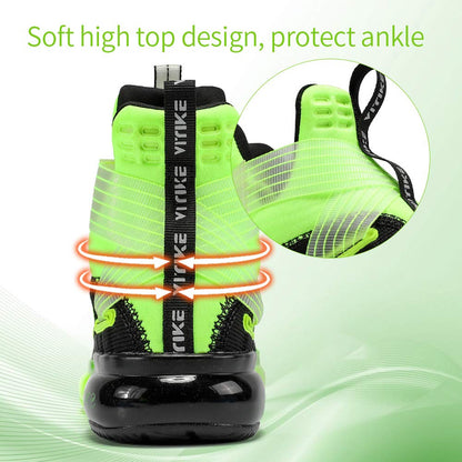 Boys Basketball Shoes Kids Sneakers High-top Sports Shoes Durable Lace-up Non-Slip Running Shoes Secure for Little Kids Big Kids and Girls Size 2.5 Green