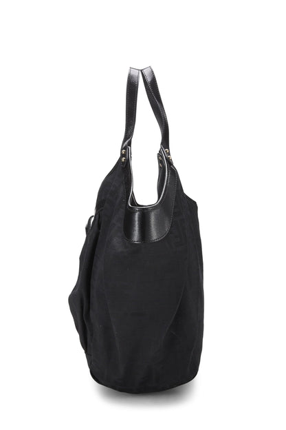 Fendi, Pre-Loved Black Zucca Canvas Chef Pocket Tote Large, Black