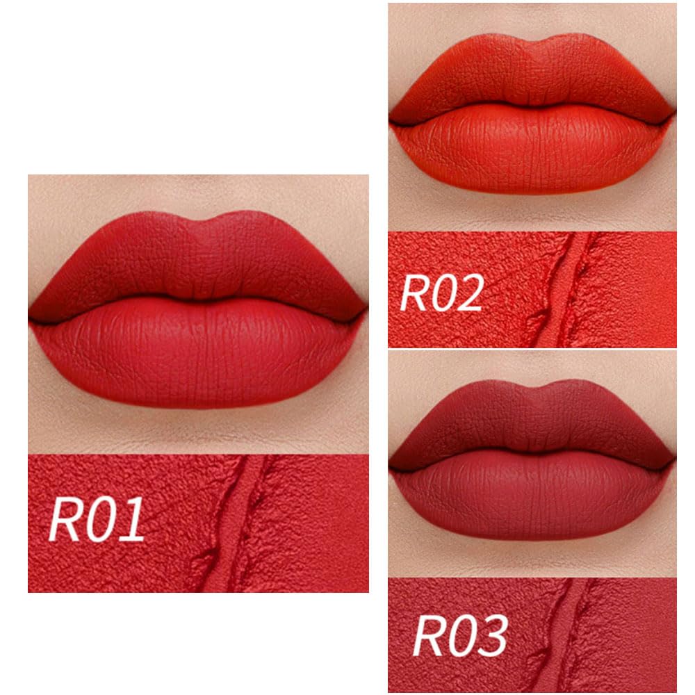 3 Pcs Matte Velvet Lipstick for Women Set,Nude Long Lasting Matte Lipstick 24H Waterproof for Girls Natural Lip Makeup,Matte Non-Stick Lipstick Makeup for Women,labiales magicos 24 horas originales