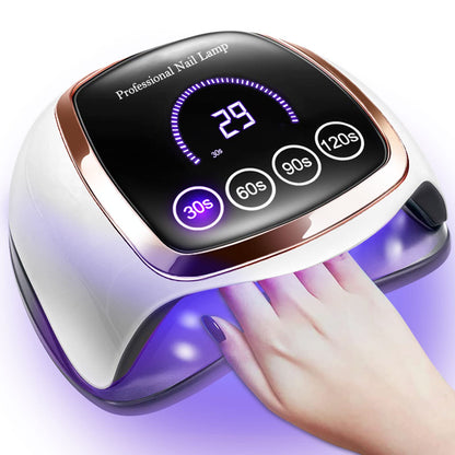 Gugusure UV LED Nail Lamp, 180W Nail Dryer for Gel Polish with LCD Display, Auto Sensor and 4 Timer Settings, Professional Gel Curing Lamp Gel Polish Light with 42 LED Beads for Salon and Home