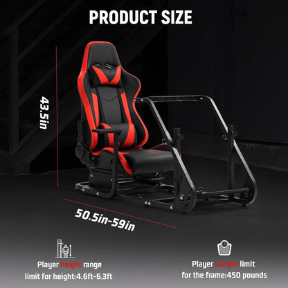 Dardoo G923 Racing Simulator Cockpit with Red Seat Fits for Logitech/Thrustmaster/Fanatec/Playstation G25 G27 G29 G920 T150,Mountable Display Mount,Steering Wheel Stand,Not Included Wheel & Pedals