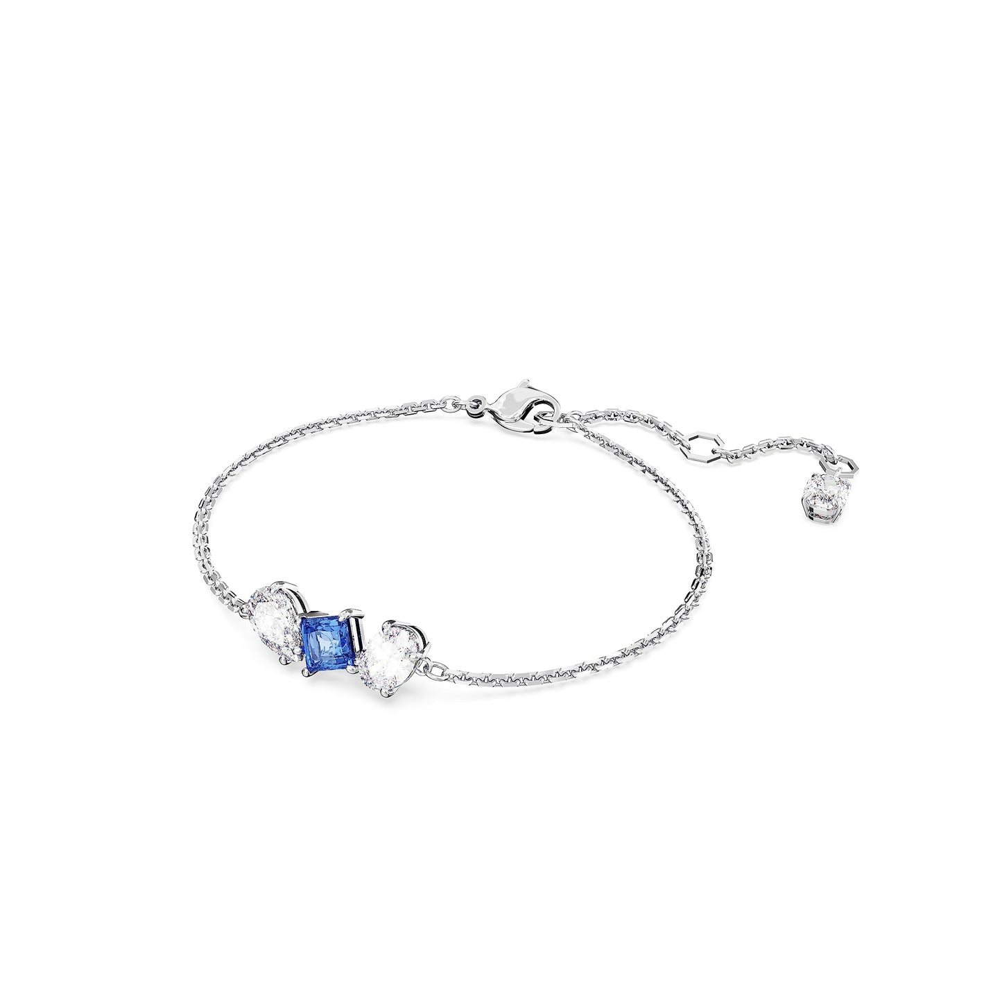 Swarovski Mesmera Bracelet, Blue and Clear Mixed-Cut Stones in a Rhodium Finished Setting, Part of the Mesmera Collection