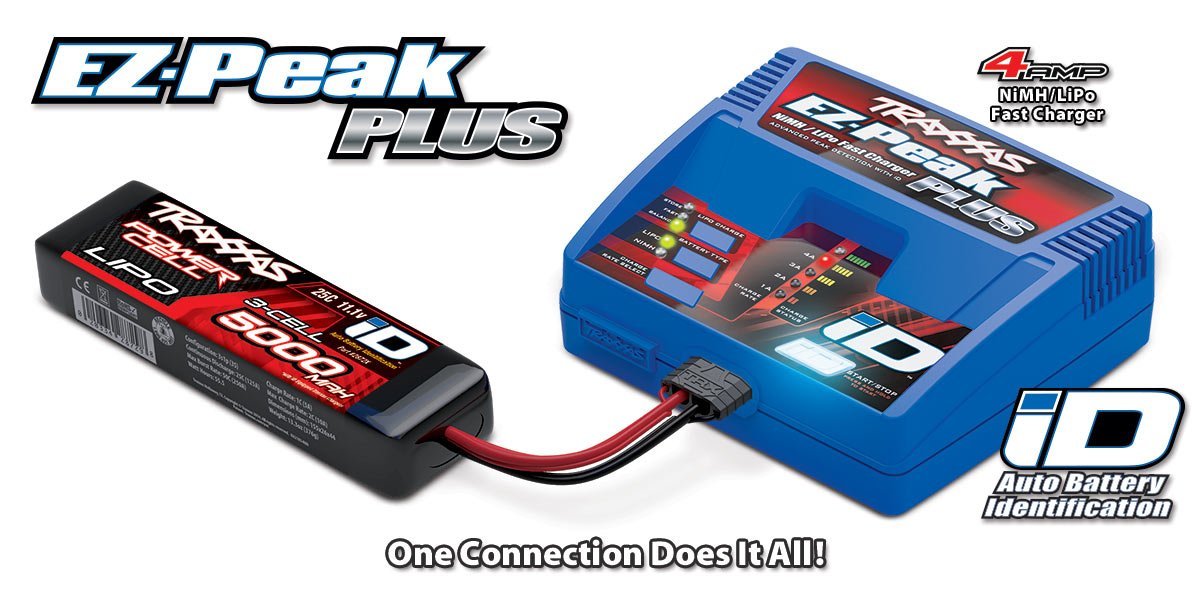 Traxxas 2970 EZ-Peak Plus 4-Amp NiMH/LiPo Fast Charger with ID Auto Battery Identification Vehicle