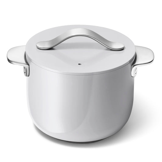 Caraway Petite Cooker - 2 Qt Ceramic Coated Pot - Free From Forever Chemicals - Perfect for Rice, Grains, or Sauces - Gray