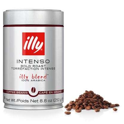 Illy Intenso Whole Bean Coffee, Dark Roast, Intense, Robust And Full Flavored With Notes Of Deep Cocoa, 100% Arabica Coffee, No Preservatives, 8.8 Ounce (Pack Of 1)