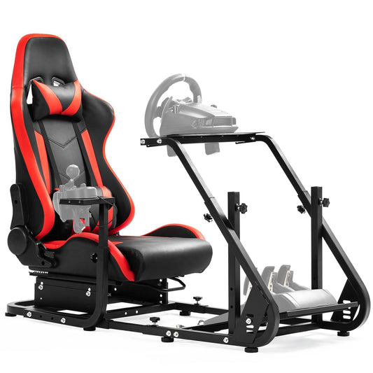 Dardoo G923 Racing Simulator Cockpit with Red Seat Fits for Logitech/Thrustmaster/Fanatec/Playstation G25 G27 G29 G920 T150,Mountable Display Mount,Steering Wheel Stand,Not Included Wheel & Pedals