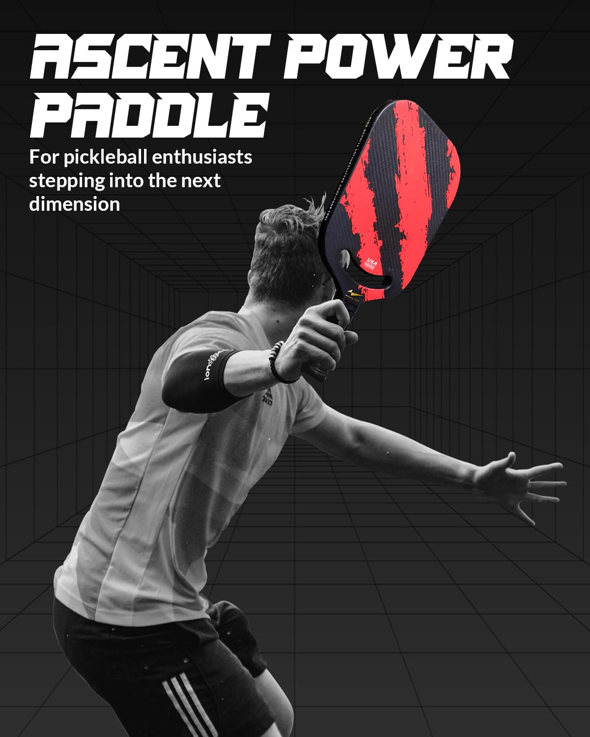 Pala de pickleball de fibra de carbono Warping Point con garganta Aero Throat, pala de pickleball termoformada aprobada por USAPA para potencia y efecto, núcleo de panal de polipropileno de 16 mm, superficie texturizada con grano de carbono, color rojo