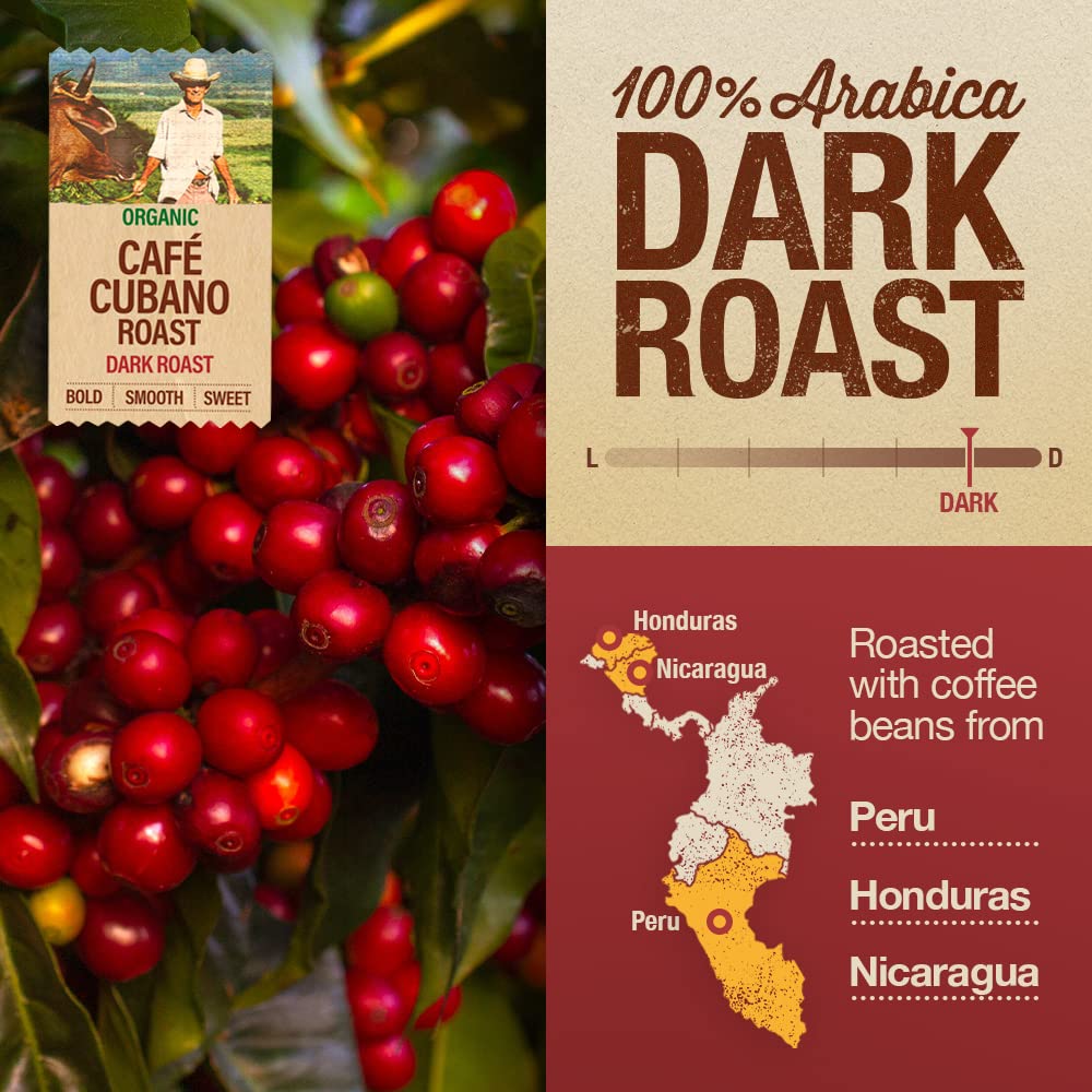 Mayorga Dark Roast Coffee 5lb bag Cubano Roast Coffee 100% Arabica Café Whole Coffee Beans - Smoothest Organic Coffee - Specialty Grade, Non-GMO, Direct Trade