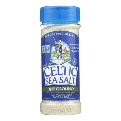 Celtic Sea Salt Fine Ground - 8 oz Shaker - Bulk 6 Pack